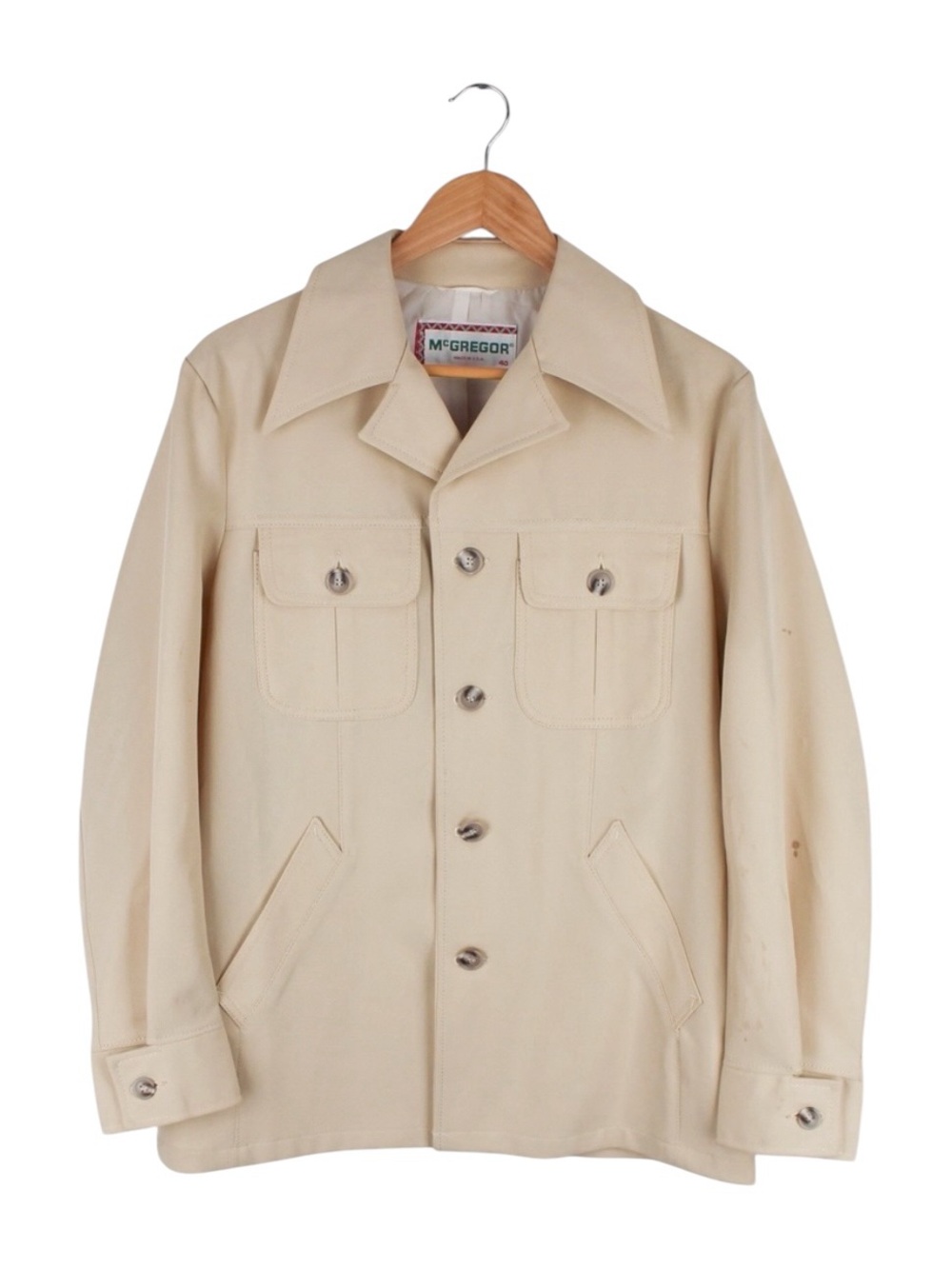 Vintage McGregor Jacket Men's 40 Beige‎ Button Front 70s Style Made in USA